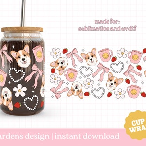 Welsh Corgis Cute Things Hundetassenverpackung, 16 Unzen Glasdosenverpackung, Hundeverpackung PNG, Glasschale, Libby Glasdosenverpackung