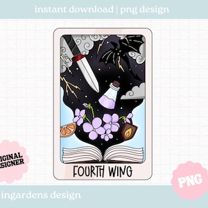 Cuarta carta del tarot del ala PNG, diseño para carta del tarot, PNG de libros, arte de descarga digital para camisetas, calcomanías, tazas y más
