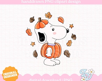 Pumpkin Puppy PNG, Autumn Fall Clipart, Digital Download