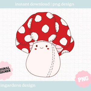 Pluche Mush Clipart PNG, ontwerp voor T-shirt, stickers en meer
