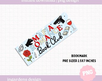 Mafia Romance Bookclub Bookmark PNG, Digital Bookmark, Printable Bookmark, Digital Download for Bookmarks