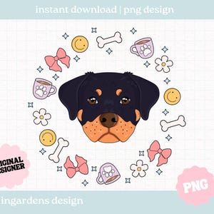 Rottweiler Dog PNG Design for T-Shirts, Mugs, Stickers