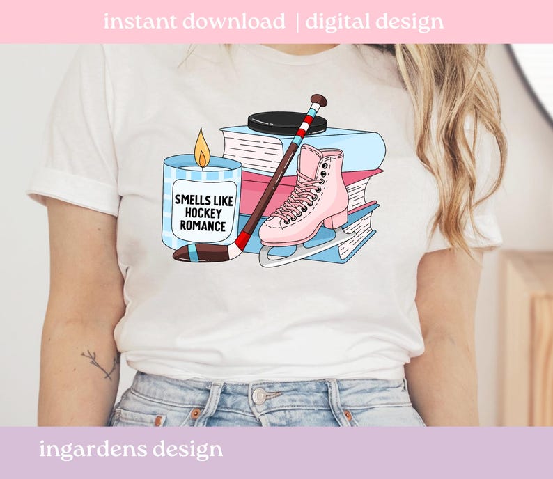 Gerüche wie Hockeyschläger Romanze PNG SVG, Bücherwurm Png svg, digitaler Download Kunst für T-shirt, Aufkleber, Becher und mehr Bild 2