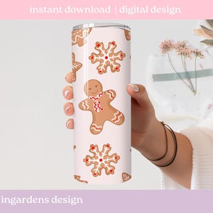 Lebkuchen nahtlose Muster PNG, Weihnachten frohe nahtlose Muster, digitaler Download, nahtloses Muster, sich wiederholendes Muster Bild 3