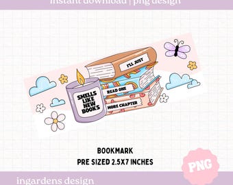 Smells Like New Books Bookmark PNG, Digital Download for Bookmarks