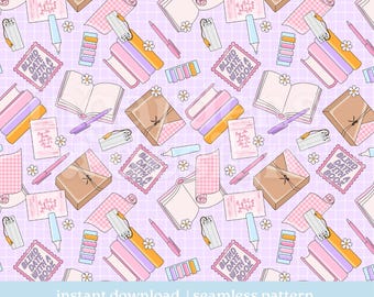 Blind Date Book Club Seamless Pattern, Digital Download, Seamless Pattern, Repeat Pattern
