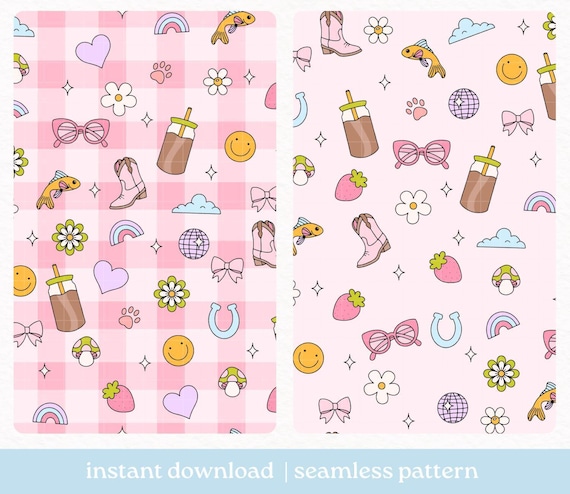 Girlie Things Seamless Pattern PNG, Girly Pattern, Girlie Things Pattern, Digital Download, Seamless Pattern, Repeat Pattern