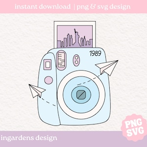 1989 Polaroid PNG SVG, design for t-shirt, stickers and more