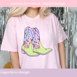 Cosmic Cowgirl Boots PNG, Cowgirl Design png, Cowgirl Boots PNG, cowgirl boots design for t-shirt, stickers and more image 6