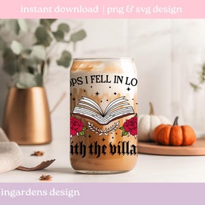 Oops I Fell In Love With The Villain PNG SVG, Bookish png svg, Digital Download Art for T-shirt, Sticker, Mug and More image 6