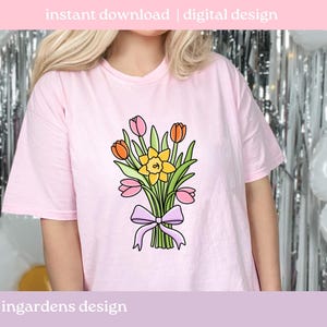 Spring Clipart PNG, Individual Spring Bunny Floral Bow Clipart Designs PNG, Digital download for t-shirt, mug, stickers and more image 8