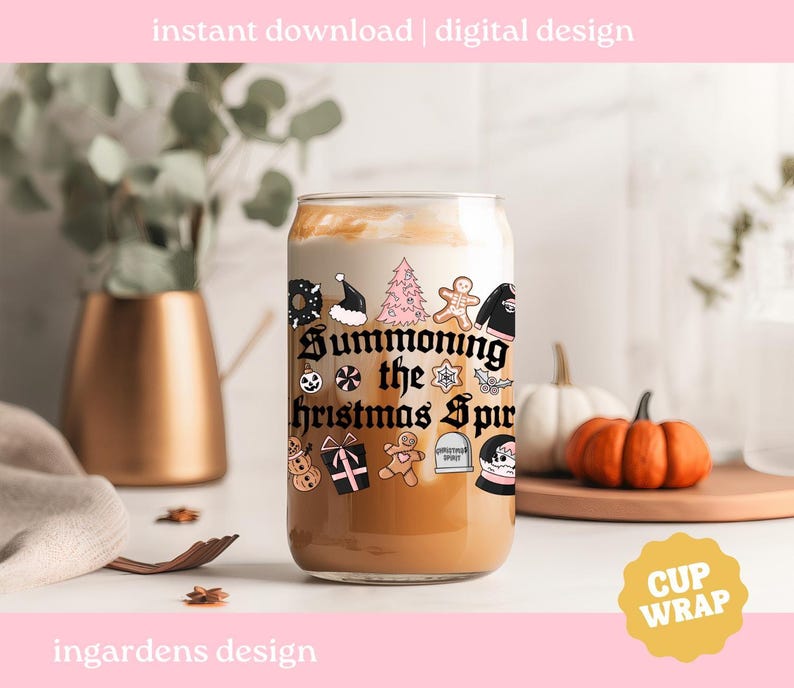 Summoning The Christmas Spirit PNG, Creepy Christmas Design png, digitale download voor T-shirt, mok, stickers en meer afbeelding 6