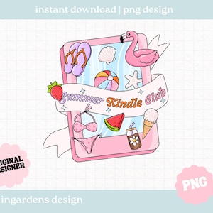 Zomer Kindle Kobo Club png, leesgrage png, leesgrage zomer digitale downloadkunst voor T-shirt, sticker, mok en meer