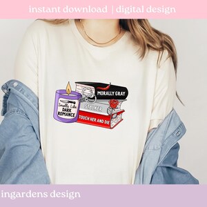 Huele a romance oscuro PNG, PNG de libros, PNG de romance de libros, Arte de descarga digital para camisetas, calcomanías, tazas y más imagen 3