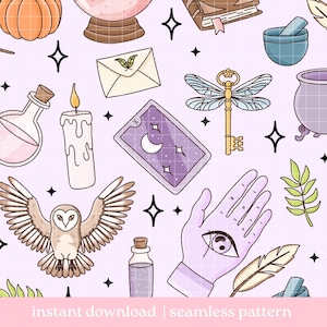 Magic Pattern, Magical Seamless Pattern, Mystical Pattern, Digital ...