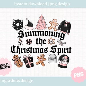Beschwörung der Weihnachtsstimmung PNG, Gruseliges Weihnachtsdesign PNG, digitaler Download für T-Shirt, Tasse, Aufkleber und mehr