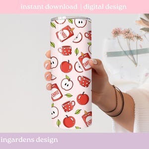 Apple Seamless Pattern PNG, Bookish Pattern, Digital Download, Seamless Pattern, Repeat Pattern image 2