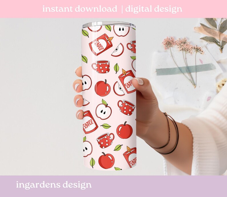 Apple Seamless Pattern PNG, Bookish Pattern, Digital Download, Seamless Pattern, Repeat Pattern image 2