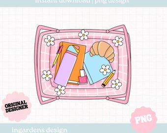 Basket Goodies PNG, Bookish png, Digital Download Art for T-shirt, Sticker, Mug and More