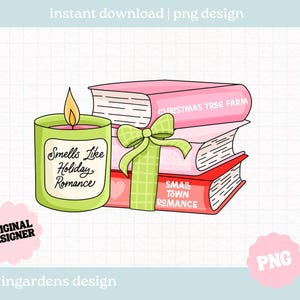 Holiday Romance PNG, Christmas Winter Cozy Bookish png, Digital download for t-shirt, mug, stickers and more