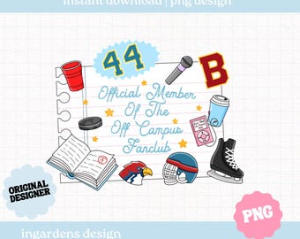 Off Campus Fanclub PNG, Campus Hockey Romance Bookish Design, Digital Download