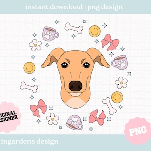 Greyhound Dog PNG Design per magliette, tazze, adesivi
