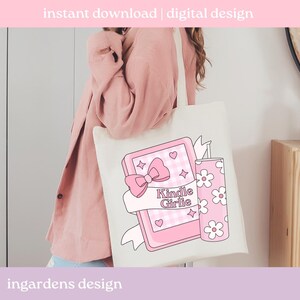Kindle Girlie PNG, Kobo Girlie Bookish PNG, Booktok Original, Digital Download Art for T-shirt, Sticker, Mug and More image 6