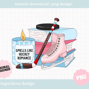 Gerüche wie Hockeyschläger Romanze PNG SVG, Bücherwurm Png svg, digitaler Download Kunst für T-shirt, Aufkleber, Becher und mehr Bild 1