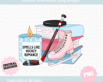 Smells Like Hockey Romance PNG SVG, leesgrage png svg, digitale downloadkunst voor T-shirt, sticker, mok en meer