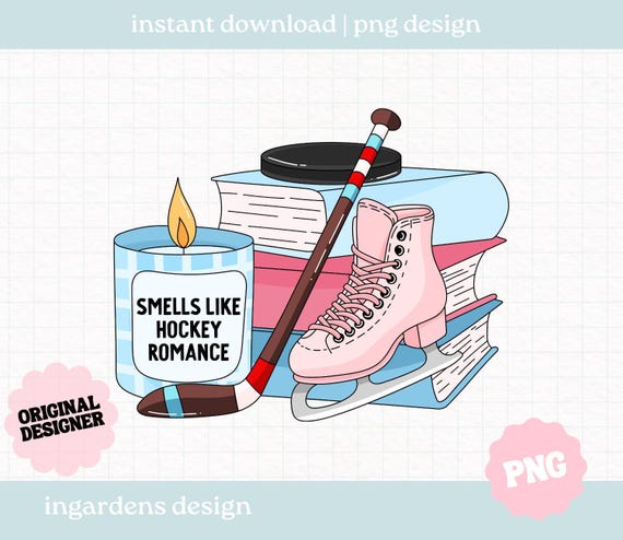 Smells Like Hockey Romance PNG SVG, Bookish png svg, Digital Download Art for T-shirt, Sticker, Mug and More