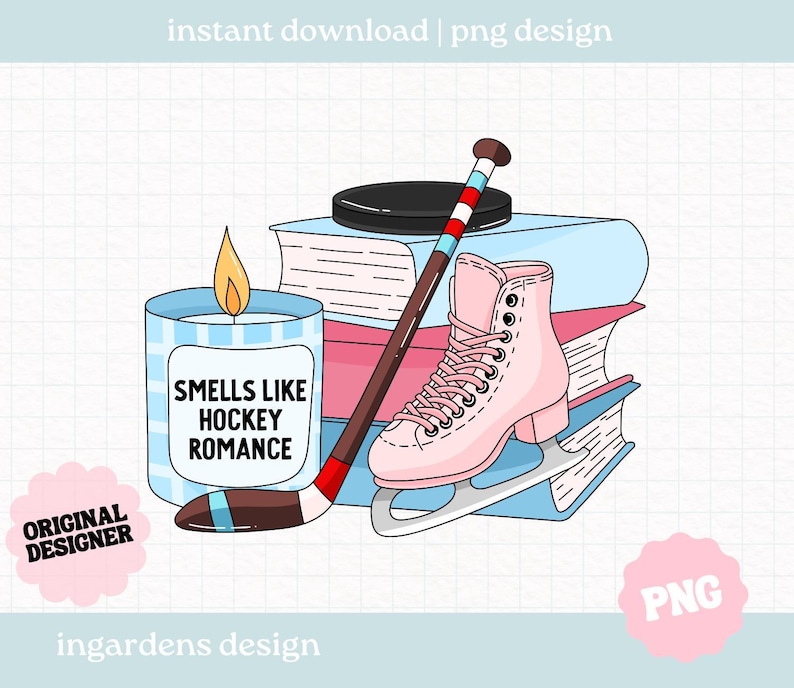 Gerüche wie Hockeyschläger Romanze PNG SVG, Bücherwurm Png svg, digitaler Download Kunst für T-shirt, Aufkleber, Becher und mehr Bild 1