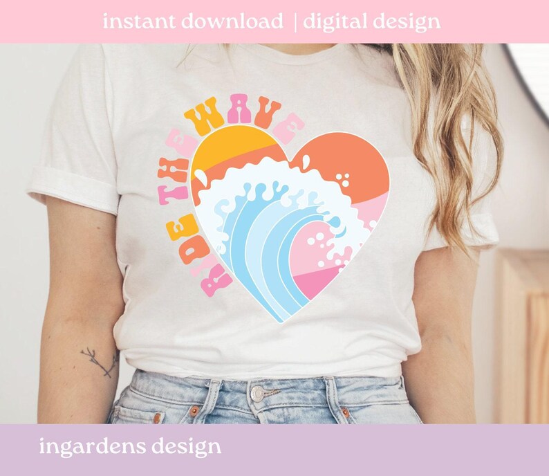 Surfen Sie die Welle SVG PNG, Sommer Design PNG, Sommer PNG svgdesign für T-shirt, Aufkleber und mehr Bild 2