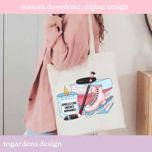 Gerüche wie Hockeyschläger Romanze PNG SVG, Bücherwurm Png svg, digitaler Download Kunst für T-shirt, Aufkleber, Becher und mehr Bild 5