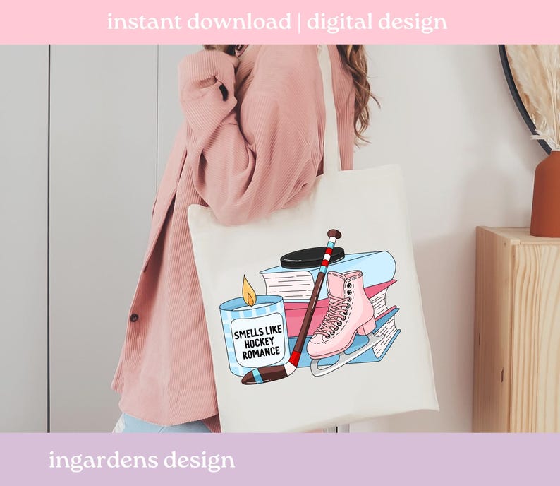Gerüche wie Hockeyschläger Romanze PNG SVG, Bücherwurm Png svg, digitaler Download Kunst für T-shirt, Aufkleber, Becher und mehr Bild 5