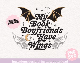 Mon livre Les copains ont des ailes PNG SVG, svg png livresques, Acotar Crescent City, téléchargement numérique art pour T-shirt, autocollant, tasse et plus
