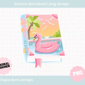 Zomerlezen png, leesgrage png, leesgrage zomer digitale downloadkunst voor T-shirt, sticker, mok en meer