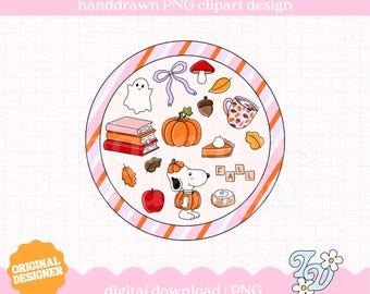 Cosy Fall Club PNG, Autumn Fall Bookish Clipart, Digital Download