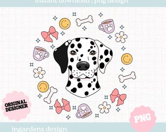 Dalmatian Dog PNG, Dog Breed Design, Digital Download Design for T-Shirts, Mugs, Stickers and more