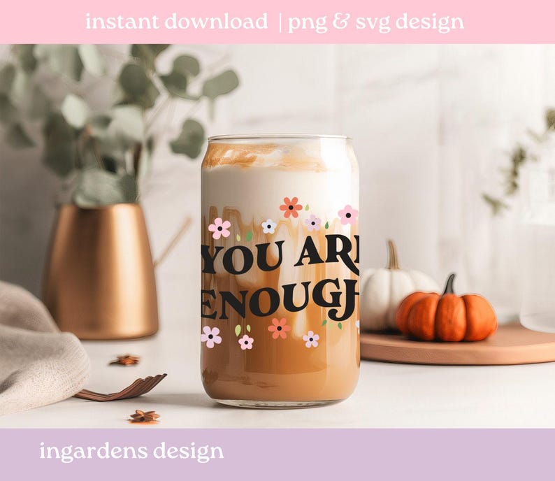 You Are Enough PNG SVG, mental health svg png design for t-shirt, stickers and more image 3