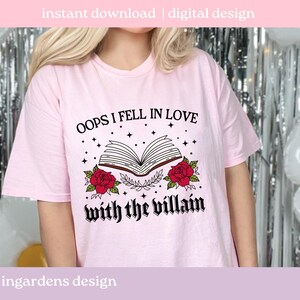 Oops I Fell In Love With The Villain PNG SVG, Bookish png svg, Digital Download Art for T-shirt, Sticker, Mug and More image 7