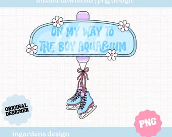 On My Way To The Boy Aquarium PNG, Campus Hockey Romance Bookish Design, Digital Download