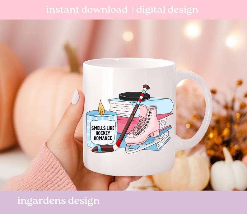 Gerüche wie Hockeyschläger Romanze PNG SVG, Bücherwurm Png svg, digitaler Download Kunst für T-shirt, Aufkleber, Becher und mehr Bild 4