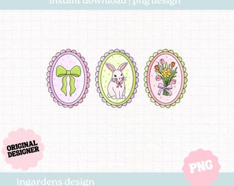 Easter Spring Girlie PNG, Easter png digital download art for tshirt, stickers, mugs, tote bags and more