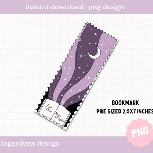 Night Reader Lesezeichen PNG, One More Bookish Lesezeichen PNG, Digital Download für Lesezeichen