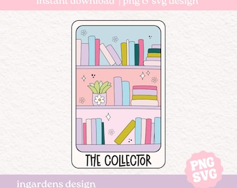 Der Sammler Tarotkarte SVG PNG, Design für Tarotkarte, Bookish Png svg, Digital Download Art