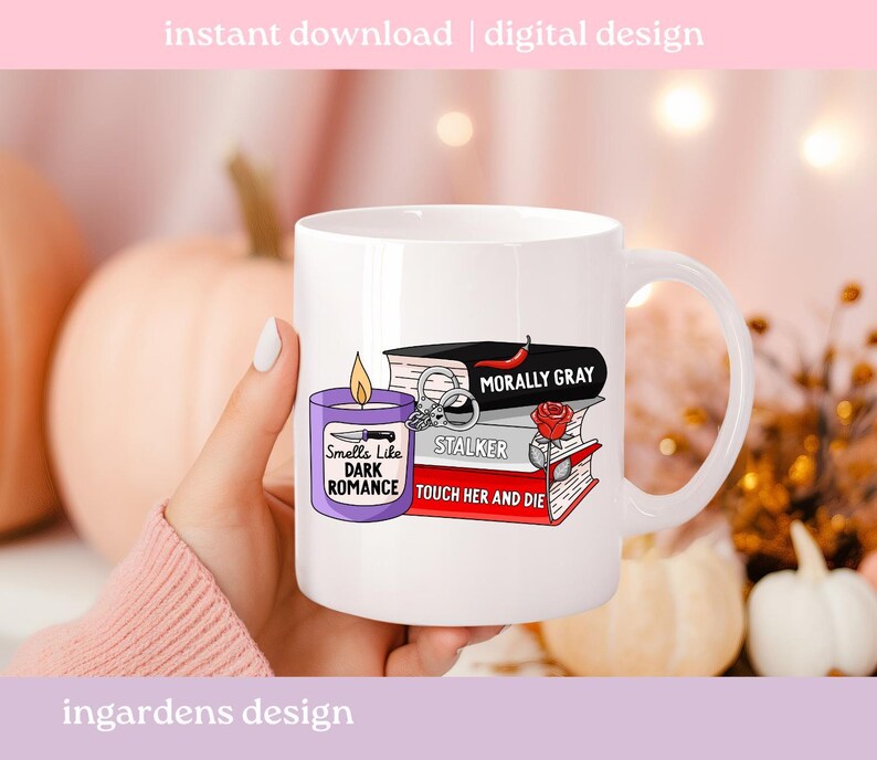 Huele a romance oscuro PNG, PNG de libros, PNG de romance de libros, Arte de descarga digital para camisetas, calcomanías, tazas y más imagen 4