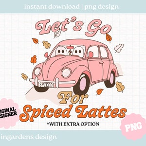 Let's Go For Spiced Lattes PNG, Let's Go Spookin PNG, herfst Halloween-seizoen png svg, digitale download voor t-shirt, mok, stickers en meer