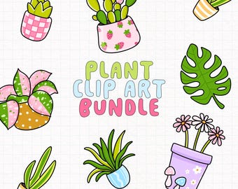 Plant Clipart Bundle PNG, Individual Clipart Designs PNG, Digital download for t-shirt, mug, stickers and more