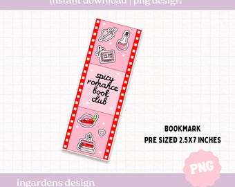 Spicy Romance Bookclub Bookmark PNG, Digital Bookmark, Printable Bookmark, Digital Download for Bookmarks