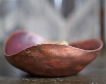 wabi sabi copper bowl 7th anniversary gift personalized